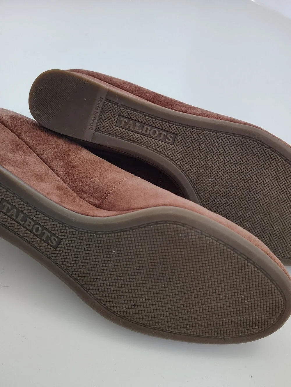 Talbots Rust Suede Closed Toe Wedge Pumps Made In Brazil Size 7 B